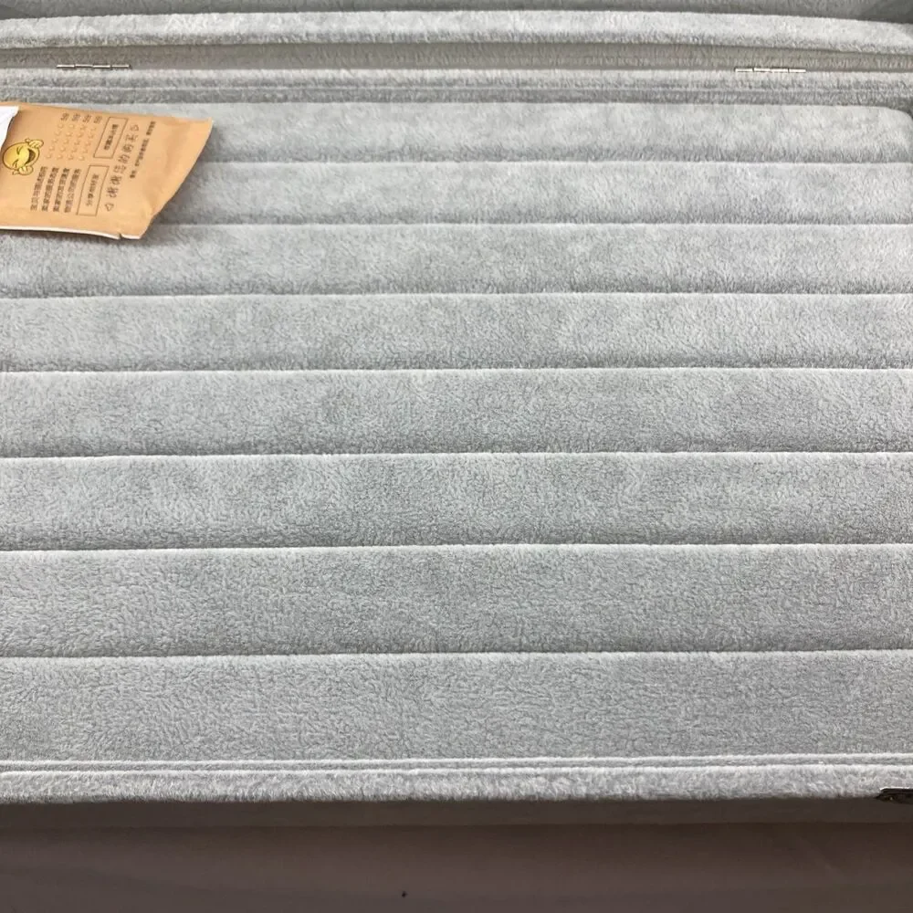 Grey Velvet Jewelry Ring Display Organizer Case. New In Box